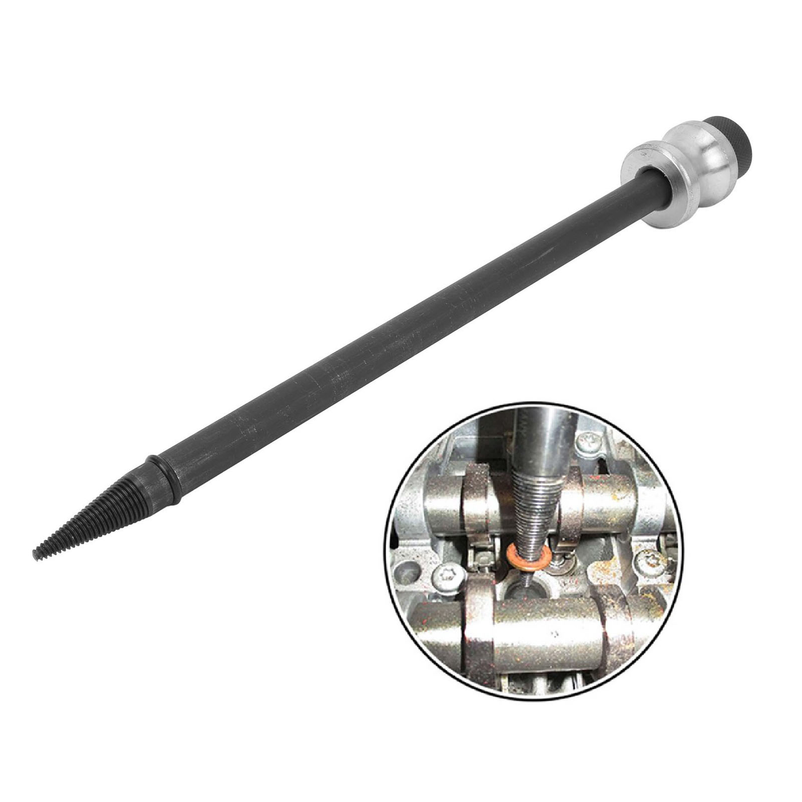Fuel Injector Removal Tool Puller Slide - Auto-injectorafdichtingsverwijderaar, stalen conus met schroefdraad, koperen