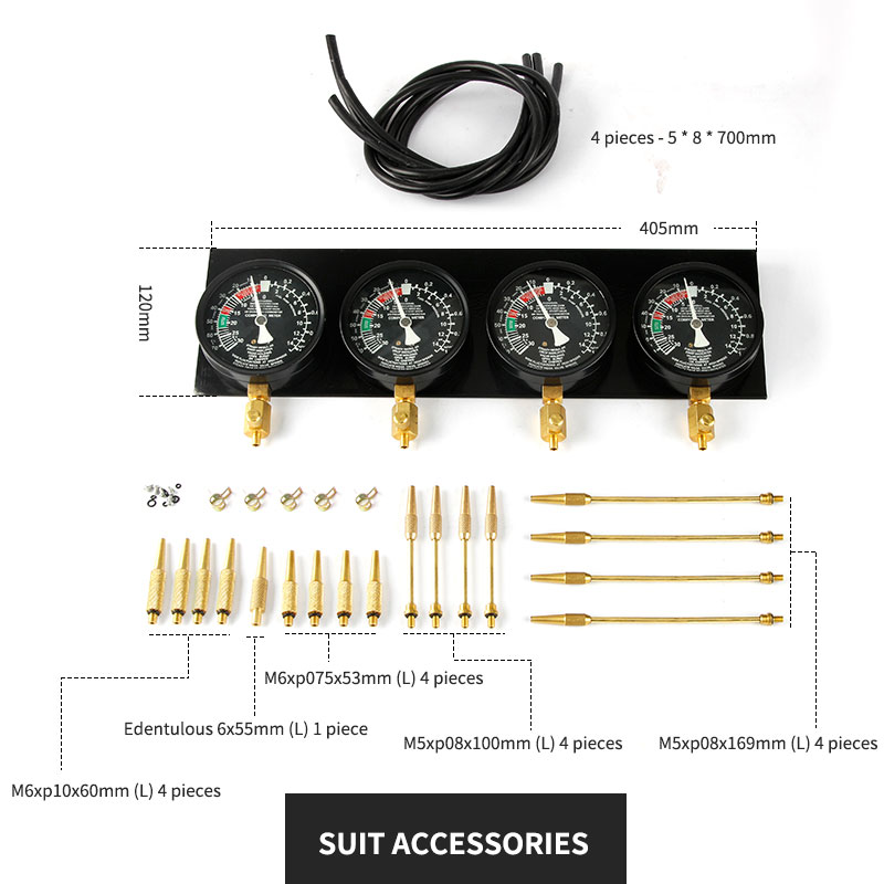 Carburetor Synchronous Vacuum Gauge Balance - Viercilinder motor motorfiets carburateur vacuüm manometer